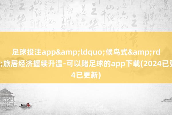 足球投注app&ldquo;候鸟式&rdquo;旅居经济握续升温-可以赌足球的app下载(2024已更新)