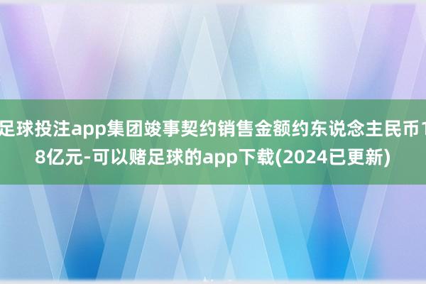 足球投注app集团竣事契约销售金额约东说念主民币18亿元-可以赌足球的app下载(2024已更新)