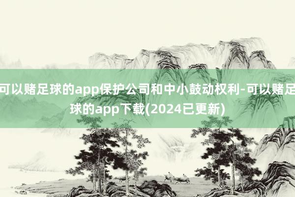 可以赌足球的app保护公司和中小鼓动权利-可以赌足球的app下载(2024已更新)