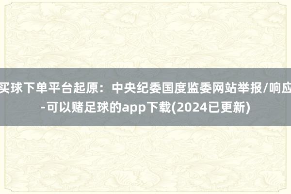 买球下单平台起原：中央纪委国度监委网站举报/响应-可以赌足球的app下载(2024已更新)