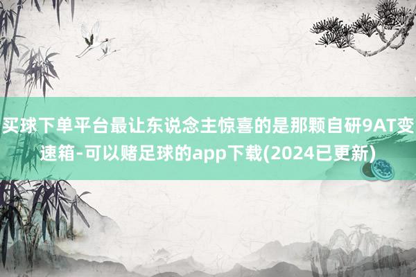 买球下单平台最让东说念主惊喜的是那颗自研9AT变速箱-可以赌足球的app下载(2024已更新)