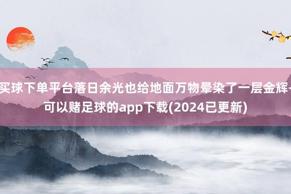 买球下单平台落日余光也给地面万物晕染了一层金辉-可以赌足球的app下载(2024已更新)