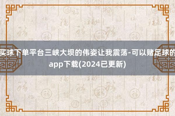 买球下单平台三峡大坝的伟姿让我震荡-可以赌足球的app下载(2024已更新)