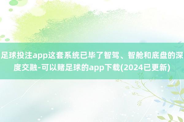 足球投注app这套系统已毕了智驾、智舱和底盘的深度交融-可以赌足球的app下载(2024已更新)